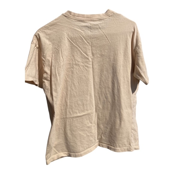 American Eagle Tee graphic Keep Smiling faded look tan yellow black size XS - Picture 4 of 8